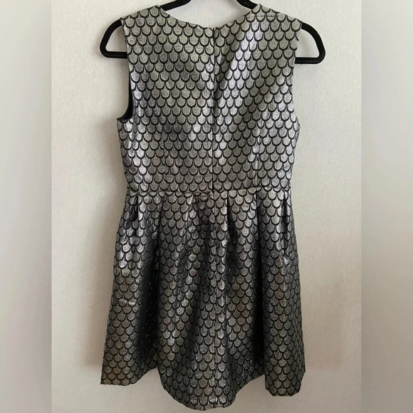 Miu Miu silver  scallop party sleeveless pleated mini dress Sz S - Picture 4 of 17